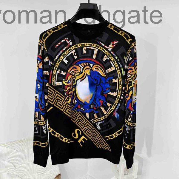 

men's hoodies & sweatshirts designerhigh version long-sleeved tshirt mens sweater fashion medusa printed sweatshirt round neck pullover, Black