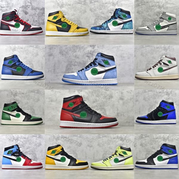 

og 1 denim basketball shoes jumpman starfish 1s lost and found retro dark mocha patent bred offs white university blue yellow toe women mens