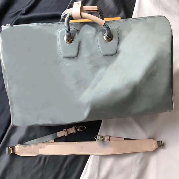 

leather large capacity luggage bags global limited luxury designer handbag fashionable checkerboard watercolor men's travel b291d