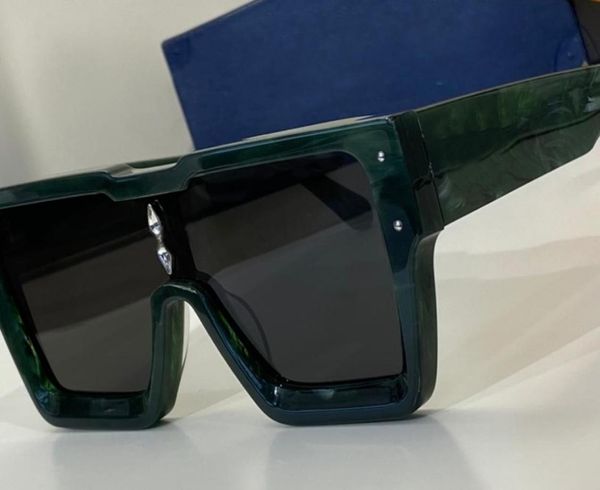

men rectangle sunglasses marble green black lenses with stones one piece lens sun glasses with box5399948, White;black