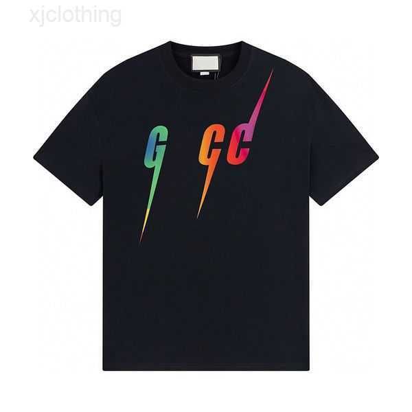 

luxury men's t-shirt 2023 summer new fashion brand designer color printed alphabet half sleeve men's and women's casual short, White;black