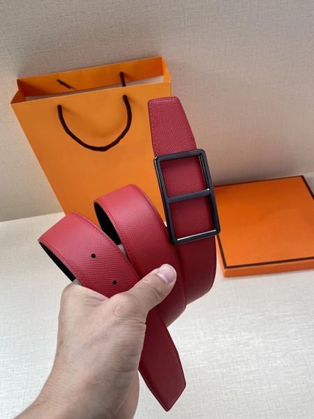 

belt man belts for men designer fashion man belts genuine leather gold silver black stee geometric buckle 3.8cm width double-sided adjustabl, Black;brown