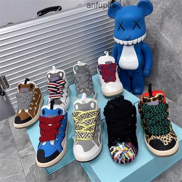 

lanvins casual shoes mens womens platform sole shoe lace up sneakers extraordinary mesh sneaker embossed leather curb calfskin rubber nappa, Black