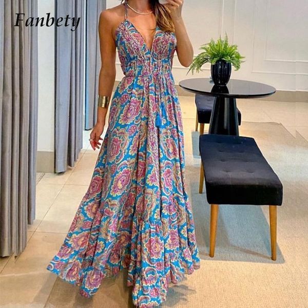 

casual dresses women fashion boho backless maxi dress casual slim aline pleated long dress summer spaghetti straps retro print dress 230420, Black;gray