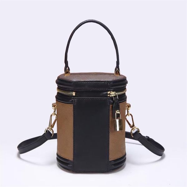 

exquisite and chic lady's cylinder cosmetic bag fashion portable women handbags purses cannes bucket shoulder bag2660