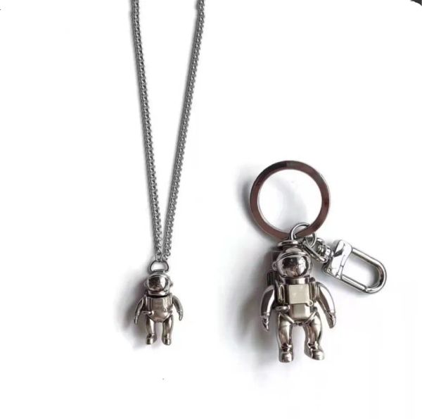 

luxury designer keychain key chain key buckle necklaces car keychain handmade keychains man woman fashion necklace bag pendant accessories, Silver