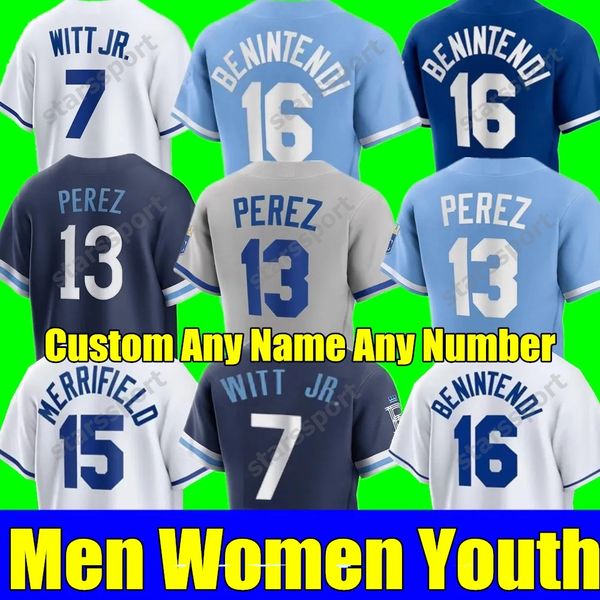 

men women youth salvador perez jersey 2022 city connect kansas 15 whit merrifield bobby witt jr. andrew benintendi a. taylor lopez alex gord, Blue;black