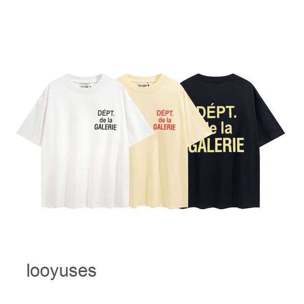 

los t shirt galleryes 2023 mens tshirts dept angeles letter printed round neck short sleeved t-shirt trendy men's women's loose bo, White;black