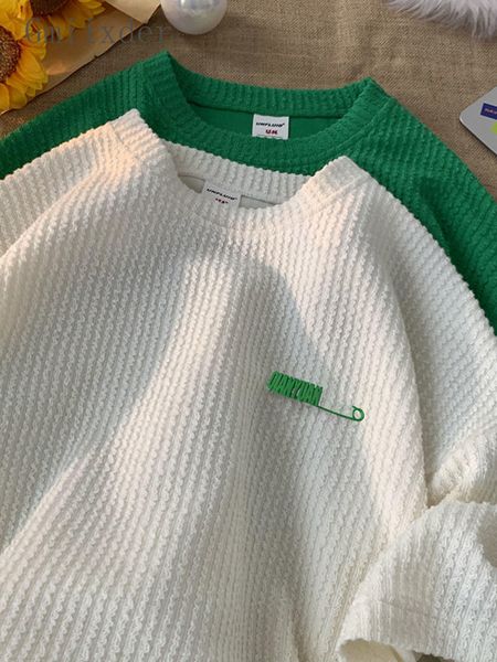 

men s t shirts gmiixder waffle short sleeved t shirt niche designer unique special men summer lovers loose high street hong kong style tees, White;black