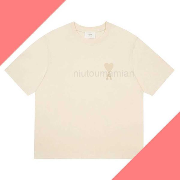 

t shirts for men women t-shirt candy neck amis high macaron approved series round quality loose fitting short sleeved summer couples wouc, White;black