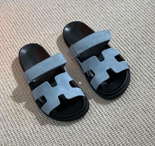 

2022s summer women men039s slippers sandals fashion designer wide bottom casual luxury brand flat the old man0397513733, Black