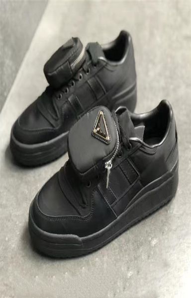 

wheel renylon luxury designers shoes men women highsneakers nylon pouch leather lining cotton laces 14 cm boot leg causal sh1475685, Black