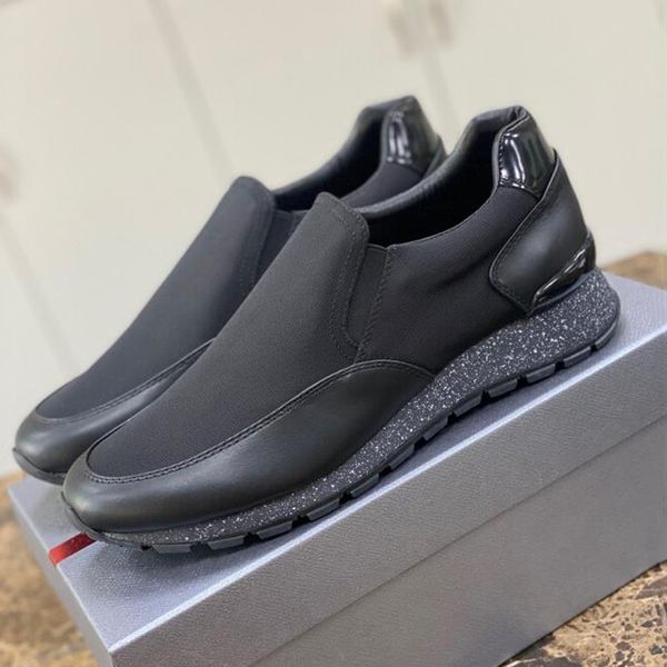

fashion men collision cross casual shoes running sneakers italy classic low elasticd soft bottom calfskin design run walk lightness casuals, Black