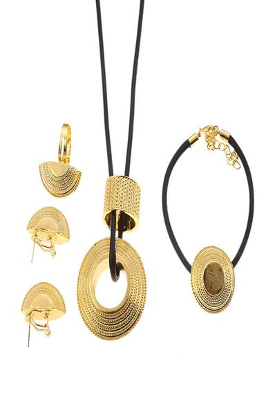 

africa ethiopian wedding bracelet necklace earrings ring eritrean ethnic jewelry gold plated african bridal jewelry sets3818770, Black