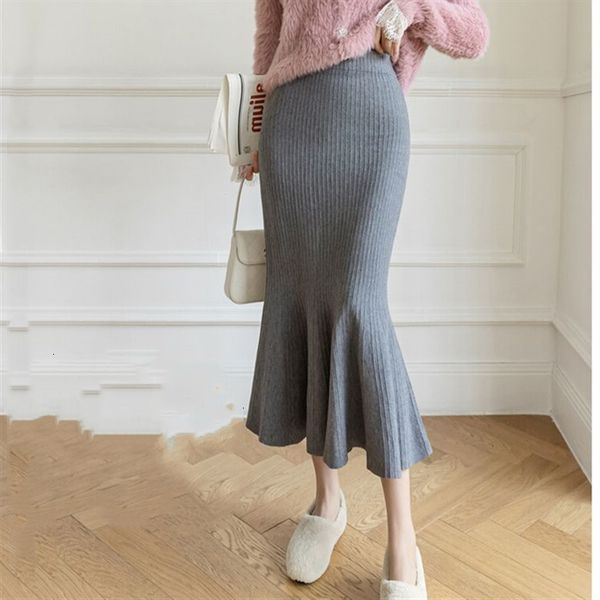 

skirt s midi high waist slim white spring autumn office bottom 230420, Black