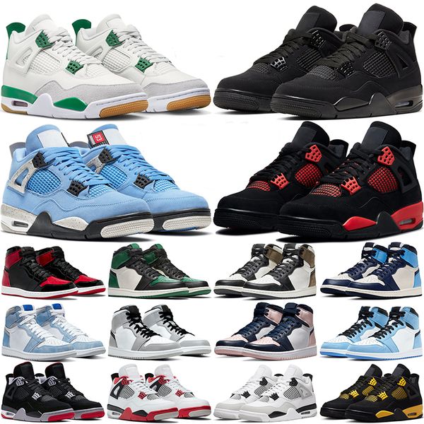 

1 basketball shoes for men women 4s pine green military black cat red thunder sail university blue white oreo digital pink bred chicago bann