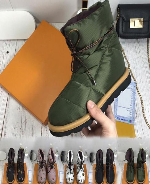 

pillow comfore ankle boots women soft down shoe designer flat shoes waterproof nylon upper winter boots good quality big size 5 co7963546, Black