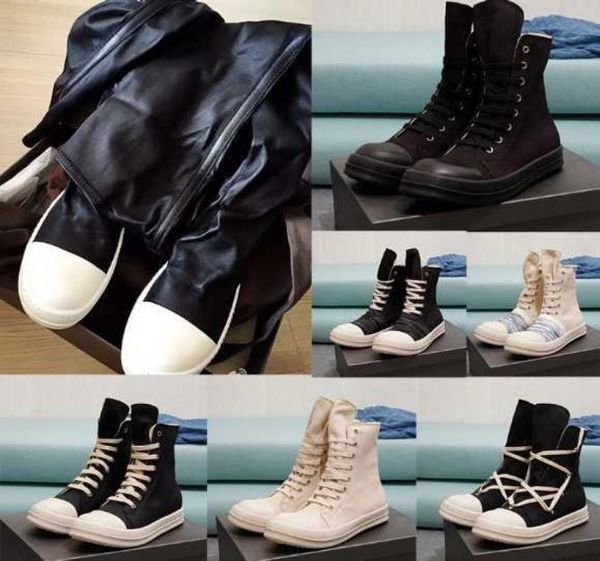 

boots designer rick owen canvas high shoes platform boot men women shoe black lace up booties fgbfg3857885