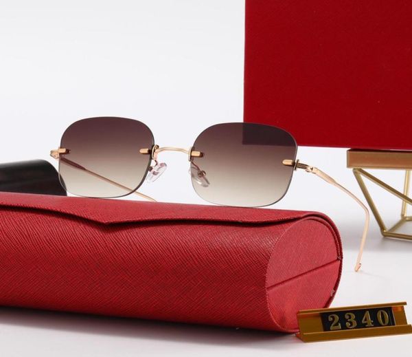 

fashion luxury rimless round sunglasses women men vintage brand popular travel driving metal designer leopard head sun glasses lun2309444, White;black