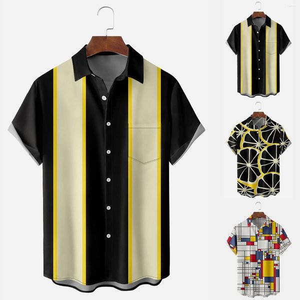 

men's casual shirts flower short sleeved shirt summer beach style relaxed lazy, White;black