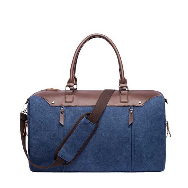 

korean version portable canvas bag, solid color casual luggage bag, suitable for men and women, travel bag, single shoulder crossbody bag 23