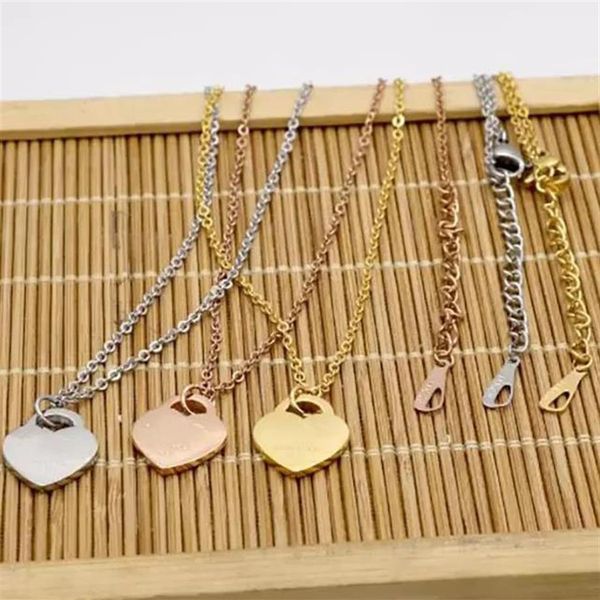 

classic fashion heart beaded chain pendant necklaces design stainless steel plated 3-layer 18k gold for women&girl valentine'286d, Silver