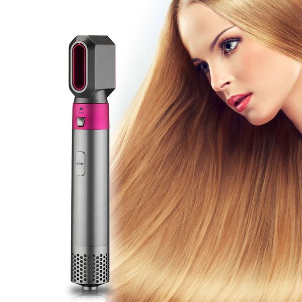 

5-In-1 Multi-Function Straight Heat Curly Fluffy Curler Hair Dryer Comb, Black