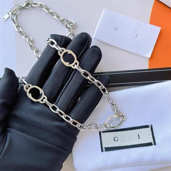 

luxury noble silver plated necklace fashion design letter necklace girl for designer jewelry long chain popular brand gift x492272o