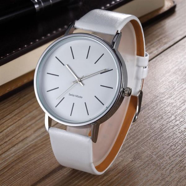

fashion brand women men leather strap quartz wrist watch c24742282, Slivery;brown