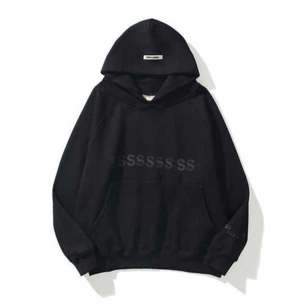 

fashion luxury men's sweatshirts essss ential tracksuits letter hoodies men women sportswear hooded pant coat sweater pullover couple, Black