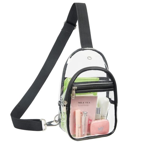 

other bags clear sling bag stadium appd small chest backpack crossbody for men women black drop delivery pvc clear sport waterproo224d, Black;red
