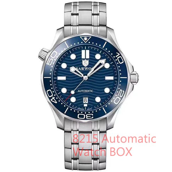 

luxury men sports seahorse movement watch 8215 8800 automatic mechanical fashion ceramic diving 300 600 men watch box luminous ceramic stain, Slivery;brown