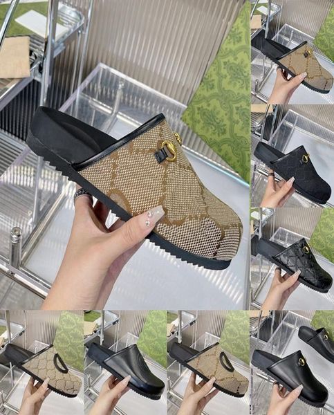 

mens slippers winter leather canvas designer slides platform flats shoes man indoor outdoor sandals male black brown scuff loafers5127388