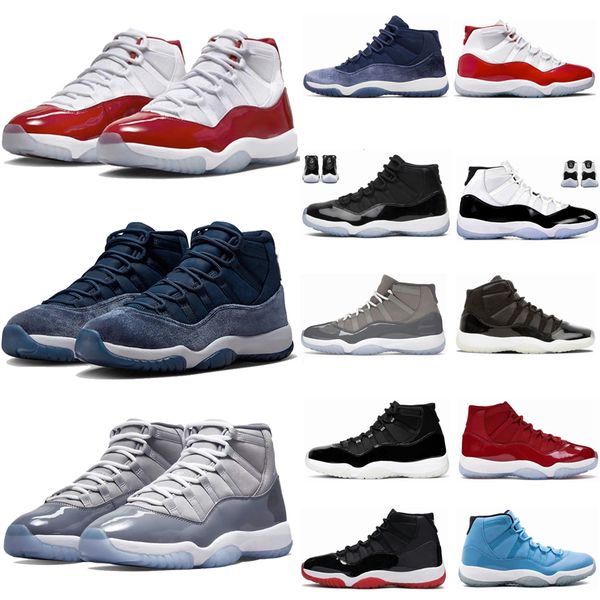 

jumpman 11 basketball shoes men women 11s cherry dmp cool grey 25th anniversary bred cement grey concord mens trainers sport sneakers