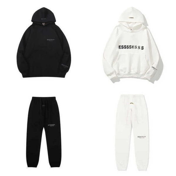 

classics luxury men's tracksuits essss entials sweatshirts letter hoodies men women sportswear hooded pant coat sweater pullover coupl, Gray