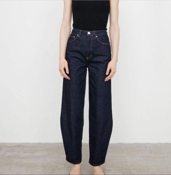

tot-e-me barrel-shaped jeans for women sizes 25-30, Blue