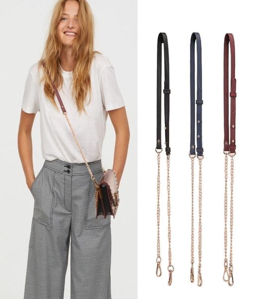 

fashion brand shoulder bag strap chain strap crossbody bag straps adjustable replacement straps for bags women correa bolso 2103027608977, Black