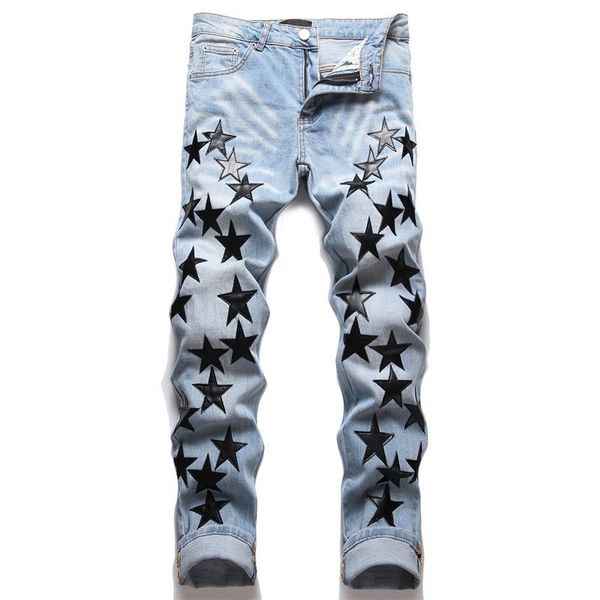 

denim jeans mens jeans skinny jeans designer jeans women stretch slim fit zipper jean joggers jeans trend jean biker casual pants, Blue