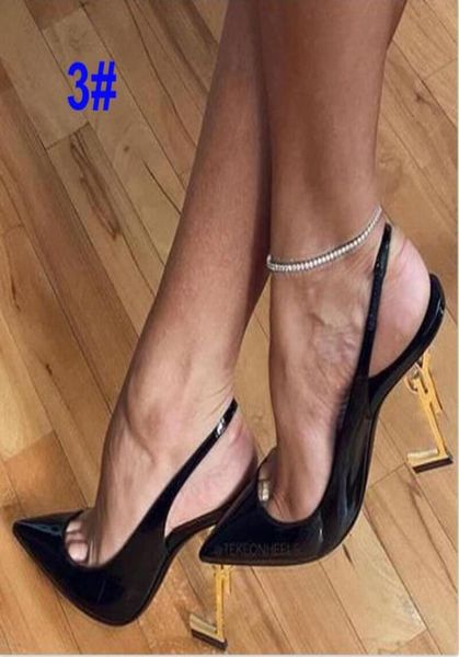 

with box brand designer ladies slingback high heels shoes letters real leather suede fashion pumps spring footwear sling poin4510866, Black
