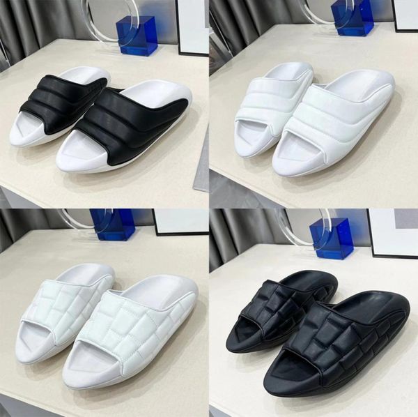 

fashion designer men women space slippers beach sandals loafers print soft dough microfiber cowhide genuine leather slide summer w6321850, Black