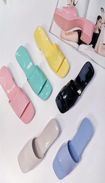 

women039s g sandals slides luxury designer slippers 2022 summer candy color flat heels rubber jelly shoes flipflops outdoor be4820324, Black