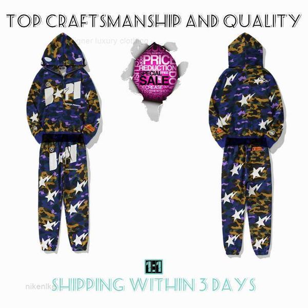 

craftsmanship mens hoodies suit apes hoodie designer jacket shark pullover tiger full zip color harajuku sweatshirt fashion cobranding camou, Black