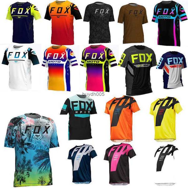 

men's t shirt 2023 new style motocross mountain enduro bike clothing bicycle moto downhill hpit fox women men cycling jersey mtb bmx, White;black