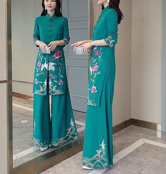 

dress aodaivestido largo de estilo chino qipao chino cheongsam tradicional dos piezas rh710, White