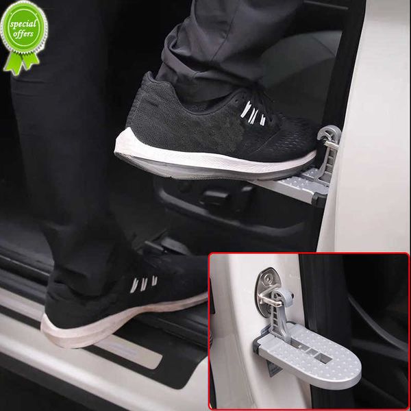 

new foldable car roof rack step universal auxiliary foot pedal aluminum alloy safety hammer for auto accessories multifunction