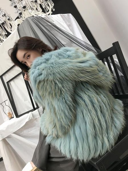

fur red fox fur striped real fur coats and jackets women korean women's short full fur hooded longsleeved fur jacket new style, Black