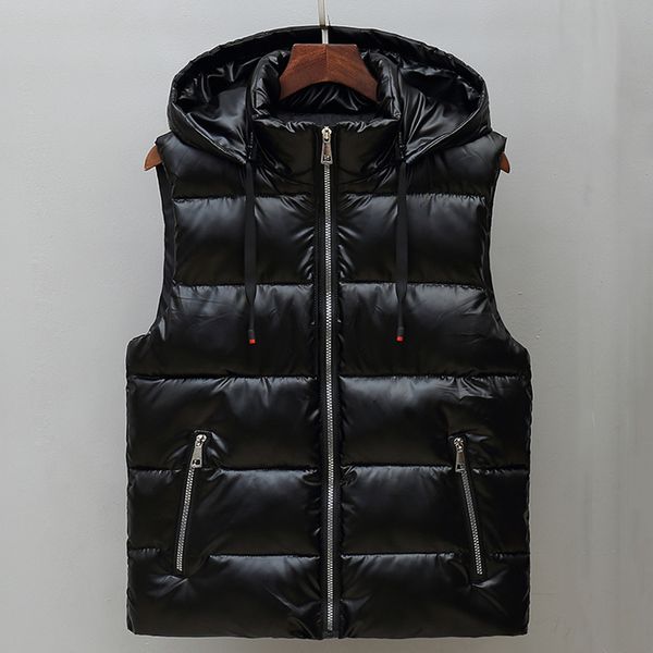 

men's vests autumn winter men black fashion brand cotton coat casual zipper warm sleeveless jacket male waistcoats 230420, Black;white