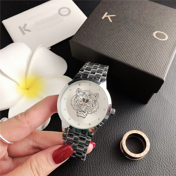 

luxury brand design tiger head personalized watch, Slivery;black