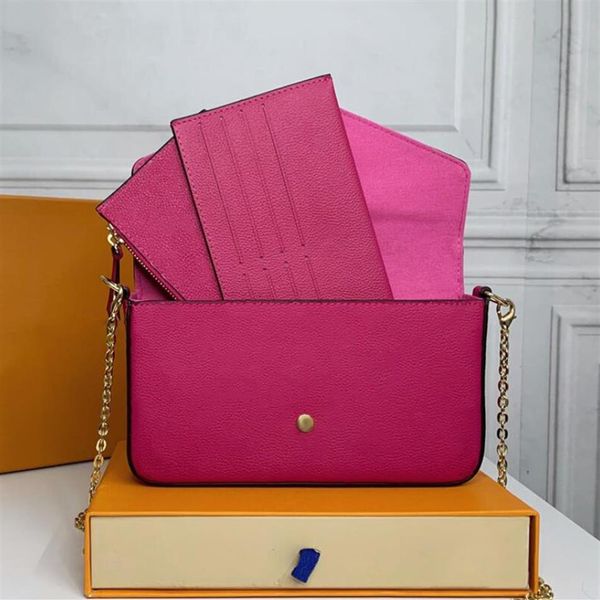 

3 in 1 designers messenger bags purse for women fashion monogrames multi pochette felicie chain crossbody shoulder bag with box du2057