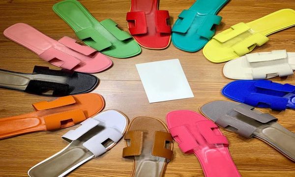 

luxury designer slippers women039s leather fashion versatile beach shoes2390080, Black